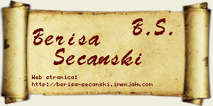 Beriša Sečanski vizit kartica